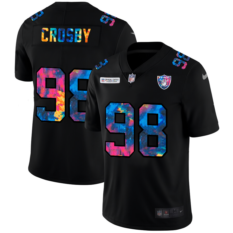 NFL Las Vegas Raiders #98 Maxx Crosby Men Nike MultiColor Black 2020 Crucial Catch Vapor Untouchable Limited Jersey